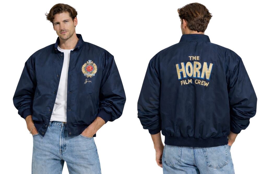Vintage 1990s Identity Inc Horn Film Crew Bomber Jacket XXL